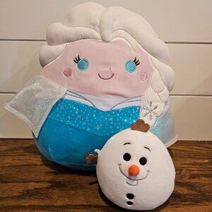 Squishmallow 10 inch Elsa and 3 inch Olaf